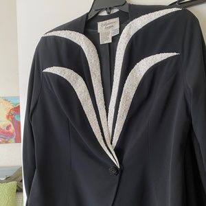 DAYMOR Nordstrom Couture Maxi Skirt Suit, Beaded Embellished Jacket, Sli…